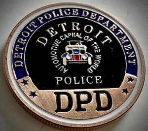 Detroit Police Department-Challenge Coin-Copper Colored-Michigan- - Picture 1 of 10