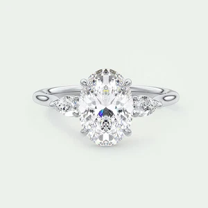 Wedding Ring Lab Grown 950 Platinum 2.30 Carat IGI Certified Oval Cut Diamond - Picture 1 of 13