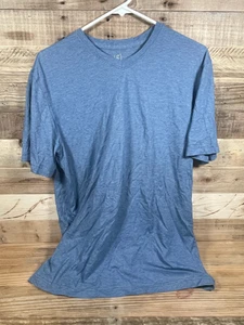 George blau weiß gestreift Tee Herren (M) Baumwolle V-Ausschnitt T-Shirt Kurzarm Oberteil - Bild 1 von 3