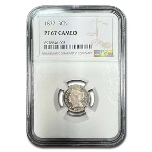 1877 Three Cent Nickel PF-67 Cameo NGC - Picture 1 of 3