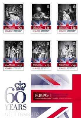 Alderney Stamps: "60 Years - Coronation of Queen Elizabeth II" Pres Pack 2013 - Image 1 of 4