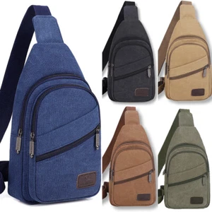Bolso de pecho para hombre Bolso de hombro de lona de moda Deportes al aire libre Bolso bandolera Regalo - Imagen 1 de 21