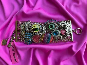 Betsey Johnson Vintage The Eyes Have It Blue Crying Eye Rainbow Lips Armband - Bild 1 von 6