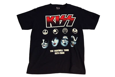 Camiseta preta hard rock dupla face KISS "The Farewell tour", tamanho médio masculina - Imagem 1 de 4