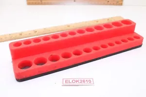 Mechanic's Time Saver 720 Series Red 26 Hole 1/4" Drive Socket Organizer - Picture 1 of 7