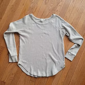 Tentree TreeWaffle Crew Longsleeve White Heather M Boatneck Outdoor - Foto 1 di 11