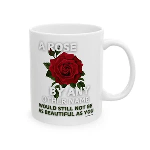 Taza de cerámica rosa roja cita romántica perfecta para San Valentín, aniversario - Imagen 1 de 5