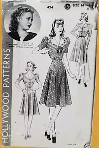 Abito donna anni 40 Rockabilly swing modelli Hollywood #424 taglia: 14/32 vintage mu - Foto 1 di 6
