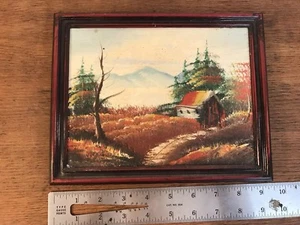 Vtg Oil On Board Original Framed Plein Air Landscape Painting 7" X 9" - Picture 1 of 6