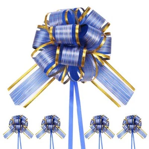 10PCS 6 Inch Blue Pull Bows for Wedding or Gift Wrapping Decorations - Picture 1 of 7