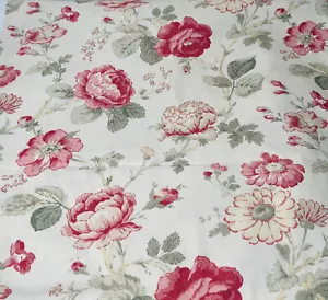 Portfolio Textiles Portgard Upholstery Screen Print Fabric Rose  Floral 5 Yd Vtg - Picture 1 of 6