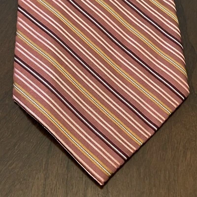 Corbata Claiborne Oro Rosa Hecha a Mano 100% Seda Hombre Hecha en China Foto 1 de 4