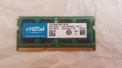 Crucial 4GB DDR3L 1600MHz SODIMM - Image 1 of 2