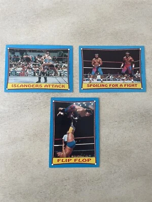 (3) WWE WWF TOPPS 1987 ISLANDERS HAKU TAMA WRESTING TRADING CARDS - Image 1 of 4