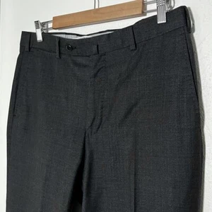 ERMENEGILDO ZEGNA XXXXX Gray Wool Flat Front Luxury Pants Trousers Mens 34x30 - Picture 1 of 10