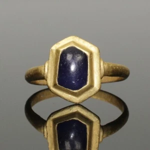 BEAUTIFUL MEDIEVAL GOLD & SAPPHIRE RING - CIRCA 14th-15th Century AD (02219) - Picture 1 of 5