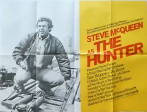 STEVE MCQUEEN ORIGINAL VINTAGE 1980 THE HUNTER BRITISH QUAD POSTER 1ST ISSUE - Bild 1 von 8