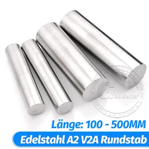 Edelstahl Rundstahl Rundstange blank 3-50mm Rundmaterial 1.4301 Länge wählbar - Picture 1 of 90