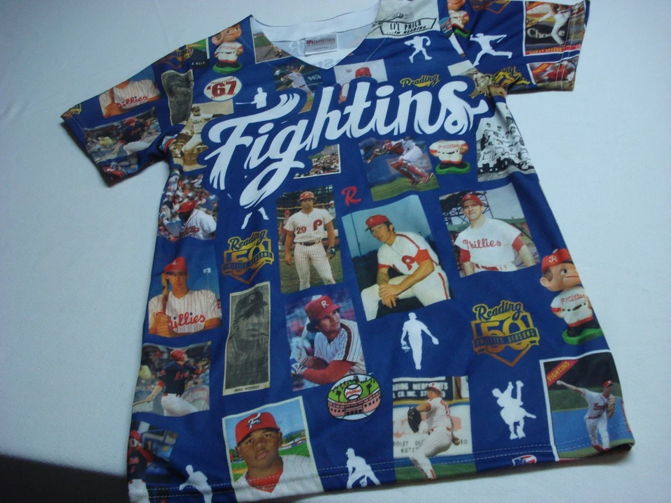 READING FIGHTINS 50 PHILLIES BASEBALL SEASONS SGA JERSEY SIZE YOUTH M - Image 1 of 4