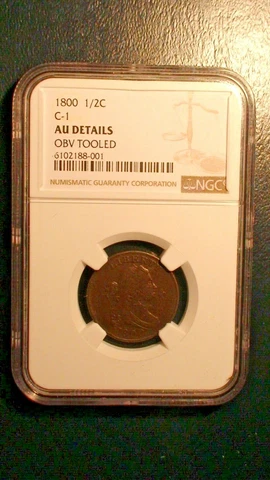 1800 DRAPED BUST Half Cent NGC ABOUT UNCIRCULATED 1/2C Penny Coin BUY IT NOW! Cover