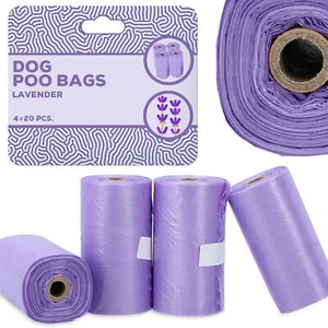Bolsa para excrementos de perro ruedas bolsa para excrementos resistente al desgarro grueso agradable aroma de lavanda 80 piezas - Imagen 1 de 5