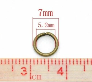 100 pcs Antique Bronze Open Jump Rings – 7mm – 18 Gauge - Picture 1 of 3