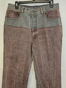 Sergio Valente Jeans Men's 32x35 Vintage Retro 90s Two Tone Stone Wash Straight - Picture 1 of 15