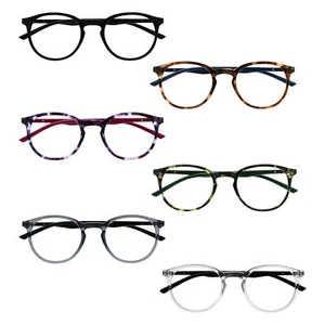 Opulize MET Reading Glasses Rounded Mens Womens Spring Hinges Inc Pouch R60 - Picture 1 of 21