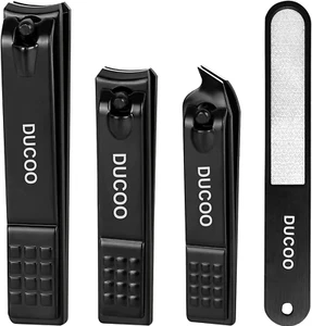 Nail Clippers for Men Women, 4 PCS Nail Clipper Set, Premium Toenail Clippers, F - Picture 1 of 16