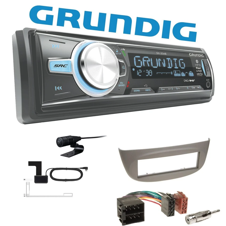 Grundig 1 DIN Autoradio Bluetooth DAB USB AUX für Renault Wind hellgrau