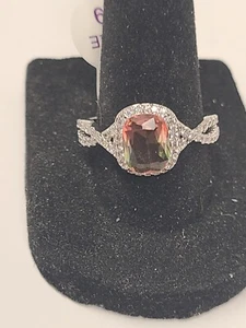 Bomb Party Size 9 RBP4527 ‘The Bella Rose Ring’ Watermelon Tourmaline - Picture 1 of 2