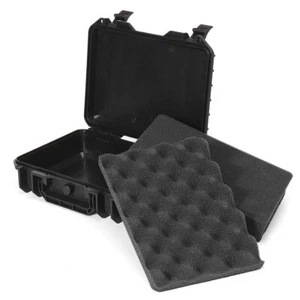 Waterproof Hard Case with Foam Insert Cam Lens Storage Tool Box 21.5x16x9.5cm - Picture 1 of 11