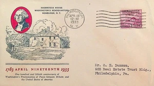FDC #727-1, 4/19/1933, NEWBURGH, LINPRINT CACHET - Picture 1 of 2