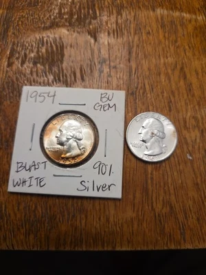 Cuartos de galón 1954 y 1963 90 % plata increíble estado brillo y tonificación brillo brillante Foto 1 de 4