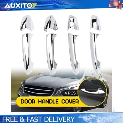 Capas de maçaneta de porta cromadas para Mercedes-Benz GLA X156 CLA W117 com buraco de fechadura inteligente - Imagem 1 de 4