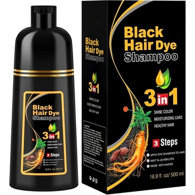 MEIDU Black Hair Dye Shampoo for Men&Women, Colour Shampoo for Gray Hair,Semi-Permanen