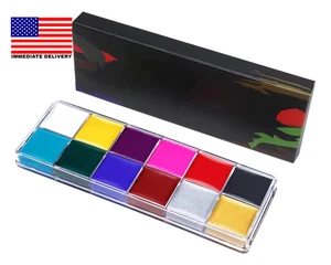 Face Paint Palette 12 Color , Non Toxic Face Painting Kit for Kids and Adults, M - Picture 1 of 6