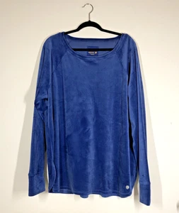 Lilly Pulitzer Luxletic Blau Velour Top Damen Gr. XXL Langarm Ruhig Luxus - Bild 1 von 16
