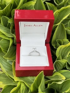 James Allen Engagement Ring OvalBrilliant 1.05Carat 14KWhiteGold SZ4 Lab Created - Picture 1 of 23
