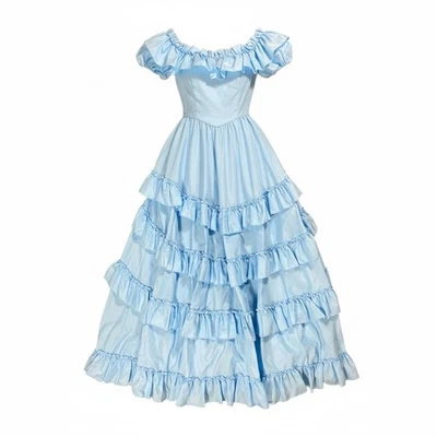 Vtg 70s Victorian Prairie Boho Formal Dress Womens S/M (See Measurements) - Image 1 of 4