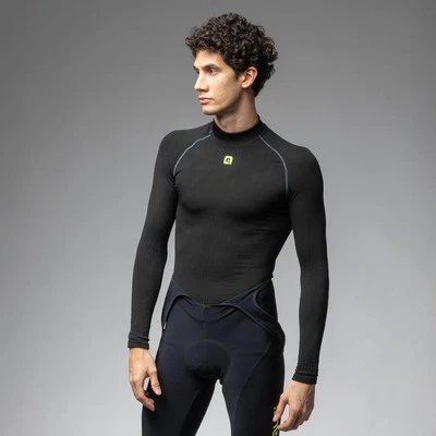 ALE Mens Cycling Base Layer - Seamless S1 Carbon - Long Sleeve, Black, L11840114 - Image 1 of 4