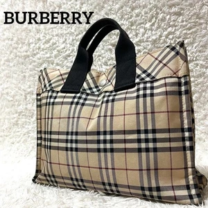 Echte Burberry Blue Label Nova Check Beuteltasche Handtasche Nylon beige - Bild 1 von 13