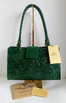 NWT Patricia Nash Tooled Leather Green Rienzo Satchel Purse, Shoulder Bag  - Image 1 of 4