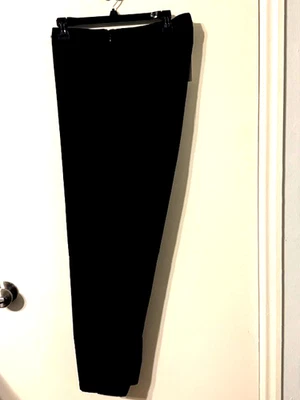 Eileen Fisher Black Organic Cotton Stretch Pants Skinny Ankle Side Zip Sz XL - Image 1 of 4