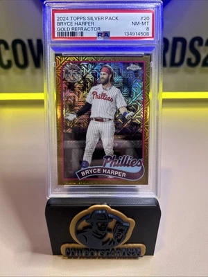 Paquete de plata Topps Bryce Harper Gold Refractor 2024/50 PSA 8 Foto 1 de 3