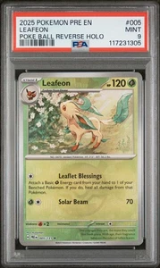 PSA 9 Pokemon TCG 2025 Pokemon Pre En-Prismatic Evolutions #005 Leafeon MINT - Picture 1 of 2