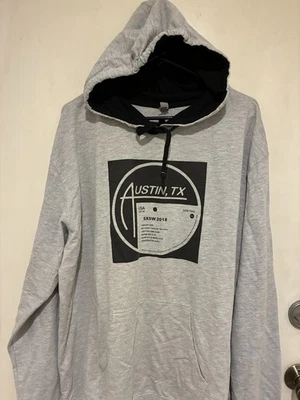 SXSW Austin Texas 2018 Record Pull-Over Hoodie 2XL  Gray - Image 1 of 4