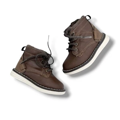 Botas London Fog para niños pequeños talla 5 marrón imitación cuero zapatos al tobillo con cordones Foto 1 de 4