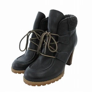 See By Chloe Short Boots, Knit Switch, Leather, Lace-Up, High Heels, Black, - Picture 1 of 9