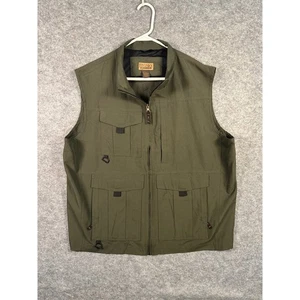 Big Sky Outfitters Mens Olive Green Utility Vest Pockets Outdoors Size Large - Picture 1 of 6